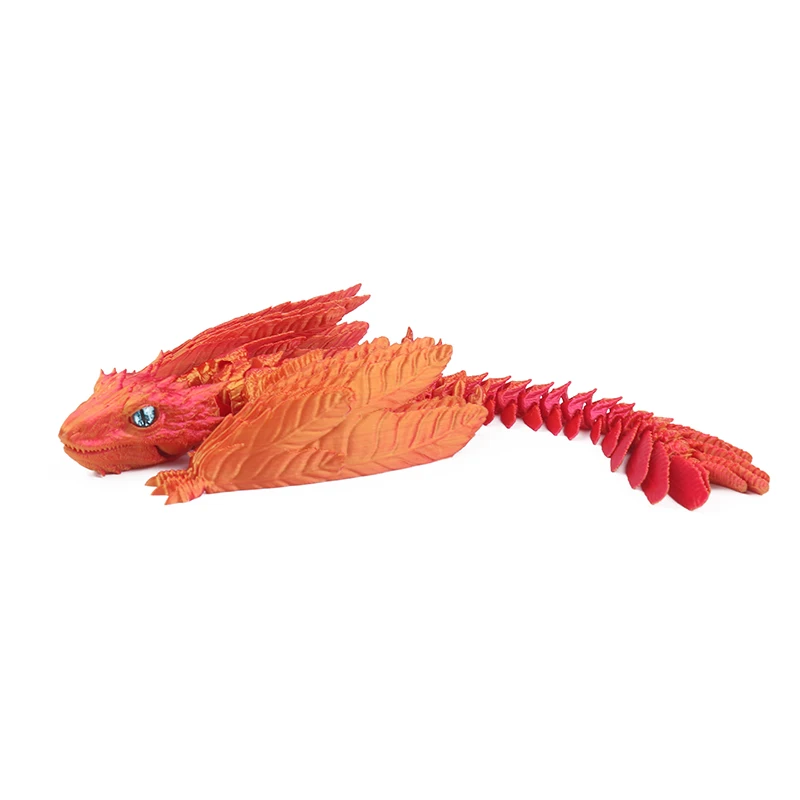 Dragon Wyvern Articulé à Plumes Imprimé 3D – Figurine Fantasy Colorée – Déco Bureau & Jouet Anti-Stress