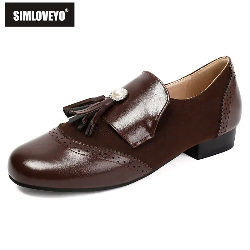 

SIMLOVEYO 2026 Новые женские туфли-лоферы без каблука с круглым носком, повседневные, с бахромой, разноцветные, большие размеры 46, 47, 48, для ежедневной носки