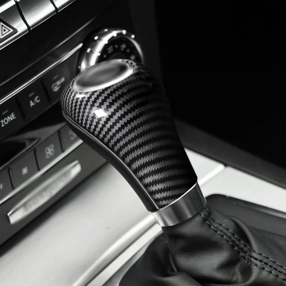 Carbon Fiber ABS For Mercedes Benz W204 W211 W212 W169 CLS A C E G Class Car Gear Shift Knob Cover Trim Sticker Auto Accessories