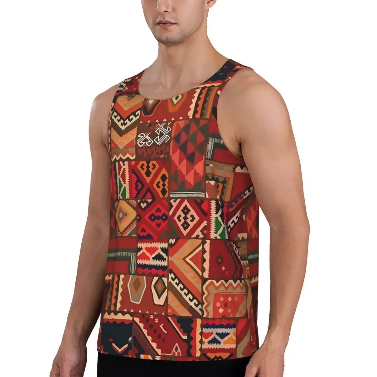 Quick Dry Amazigh Foutha Kabyle Mediterranean Berber Jewel Gym Tank Muscle Sleeveless Shirt Bodybuilding Breathable Vest