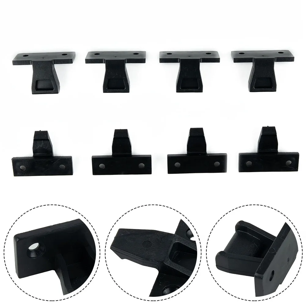 Clips Bracket Kitchen Panel Press Fit Push In 20kg 4 Pack ABS Black Clips Fasteners Fittings High Quality Materials