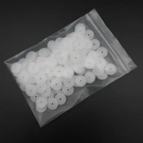 50 Uds. Módulo de 0,5 M engranaje recto de plástico 30T2.5A 30 dientes 2,45 MM apertura ajuste apretado 2,5 MM eje DIY modelo piezas de transmisión 4 × 16mm