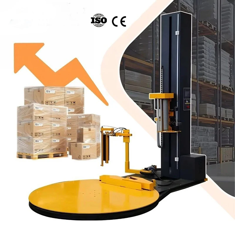 Commercial Pallet Stretch Wrapper Semi-auto Turntable Pallet Wrapping Machine for Shipping Pallet Packing