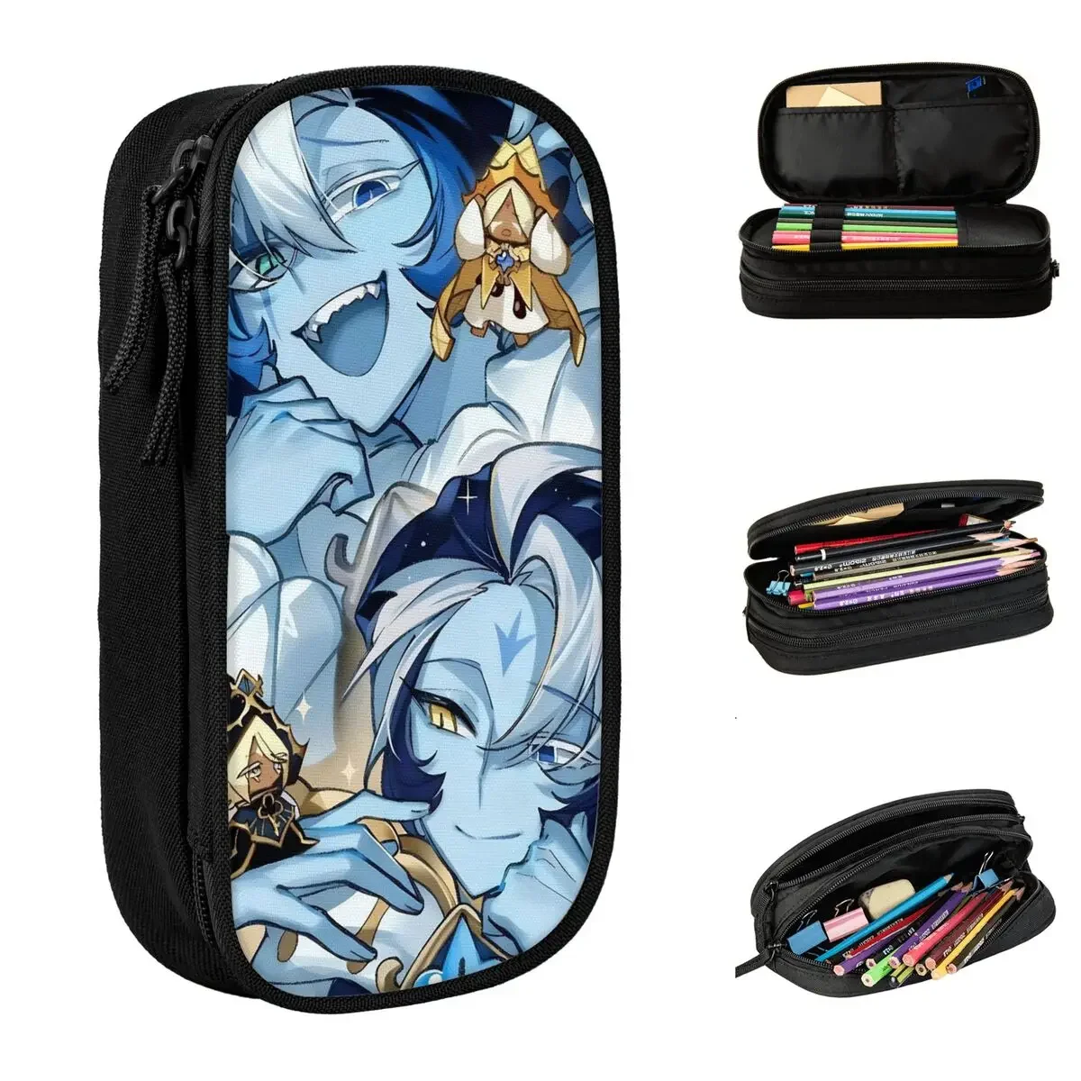CRK Shadow Milk Cookie Run Kingdom Pencil Cases Cartoon Game Pen Box for Girl Boy Large Storage Pencil Bags Gift Stationery
