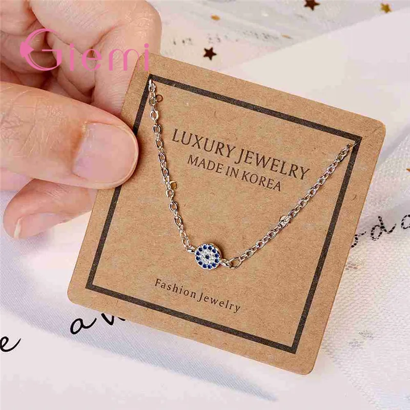 Personality 925 Sterling Silver Devil Eye Cubic Zircon Crystal Bangle&Bracelets for Women Girls Friends Best Love Jewelry Gifts