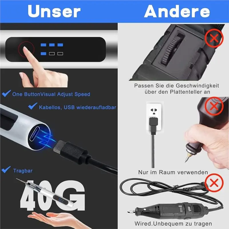 ABDJ-USB Engraving Pen Set Rechargeable Battery Tool For Metal For Glass For Wood For And Projects Projects