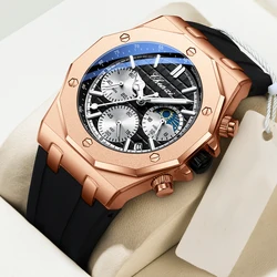 CHENXI-Reloj de pulsera deportivo para hombre, cronógrafo de cuarzo, de silicona, luminoso, de lujo, a la moda