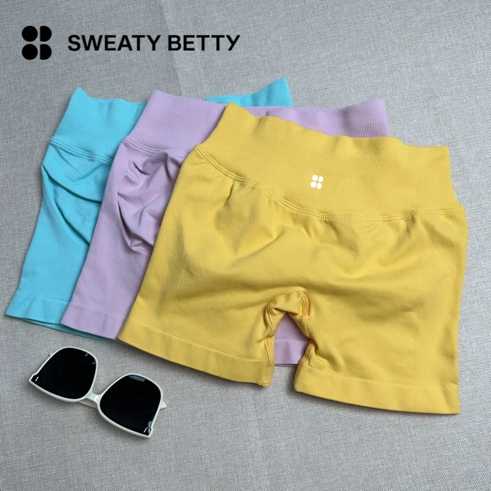 

Sweaty Betty Women Selling Classic Shorts Yoga Bike Gym Exercise Spicy Girl Low Ribbed Tight corset Seamless Breathable Shorts