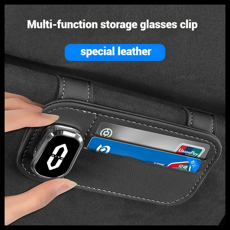 

For AITO M5ev M7 M5 M9 2023 2024 2025 Car Interior Accessories Car Sunglasses Holder Car Logo Card Ticket Clip Glasses Holder
