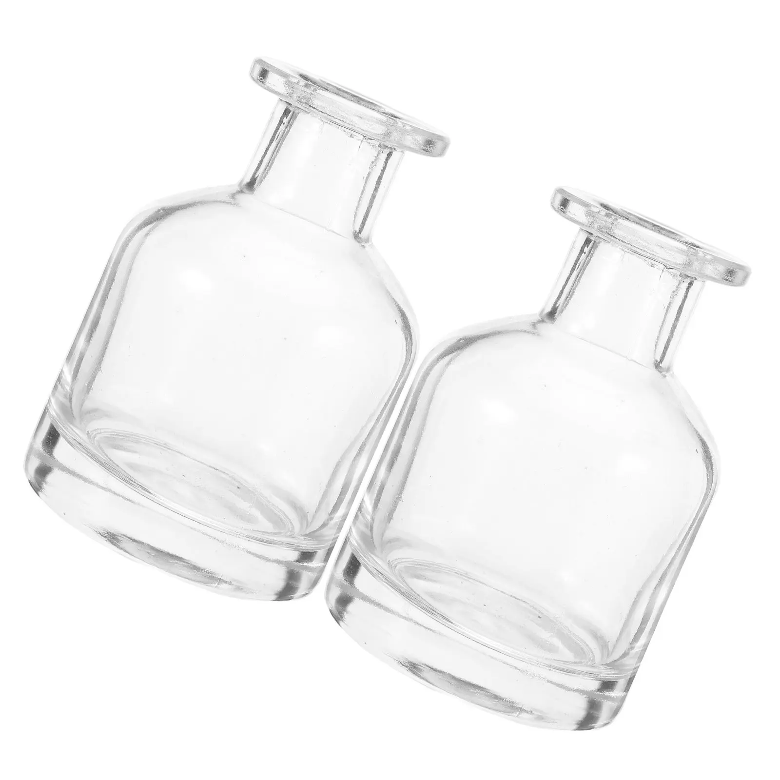 

2Pcs Glass Diffuser Bottles for Reed Diffusers Elegant Cylindrical Design Empty Refillable Aromatherapy Jars Small Mouth