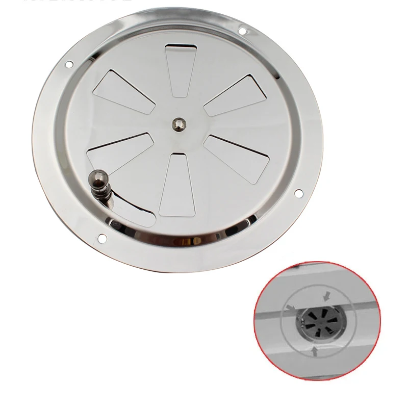 125/150mm Adjustable Ventilation Grille Round Ventilation Exhaust Grille For Marine Stainless Steel RV Ventilation Grilles