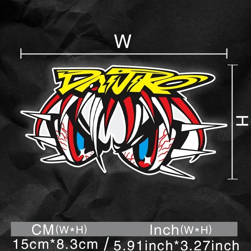 1 шт. "Уличная наклейка для автомобиля Dairo, наклейка с дизайном острых глаз, отличительный автомобильный аксессуар для любителей, смелый автомобильный декор"