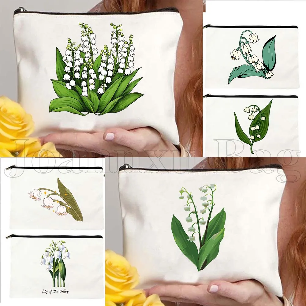 

Beautiful Lilies of the valley Floral Cute Valley Flowers Lilly Gifts Fashion Cosmetic Bags Makeup Toilet Bag Pencil Case Pouch