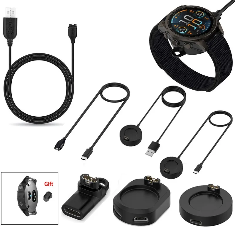 Adapter Charger Cable/Charging Dock Portable Converter Type C/USB For Garmin Venu  X1 Forerunner Instinct Vivoactive Fenix