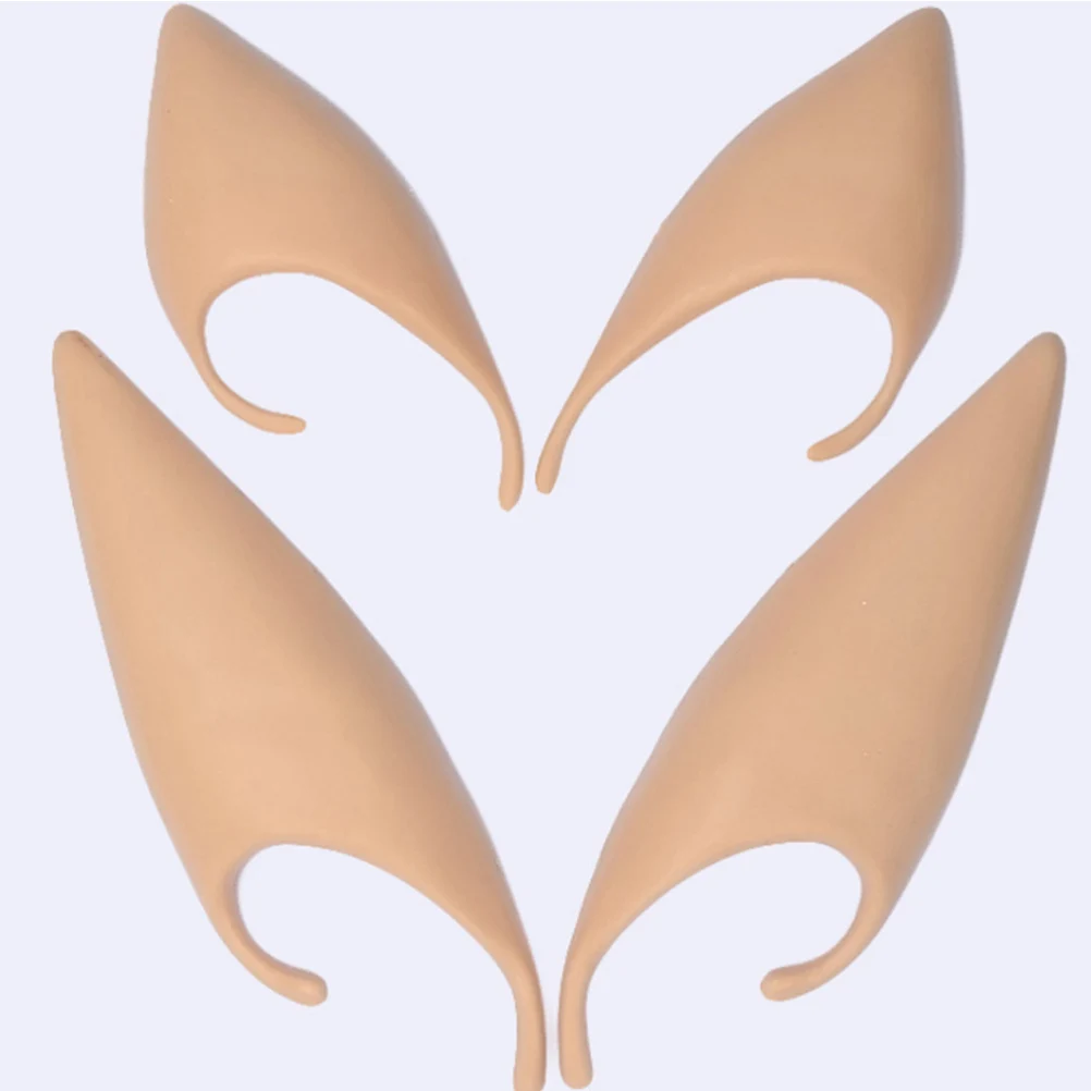 

8 Pcs Elf Ears Vampire Teeth Latex Party Cosplay Props Halloween Accessories Costumes