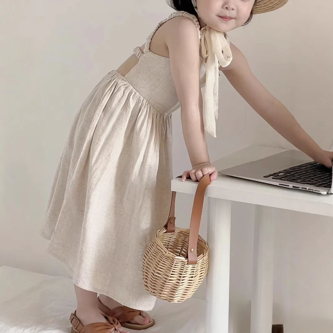 Girls' Dress 2026 Summer New Children's Fashion Suspender Princess Dress for Baby Girls Korean Version Backless Long Dresses