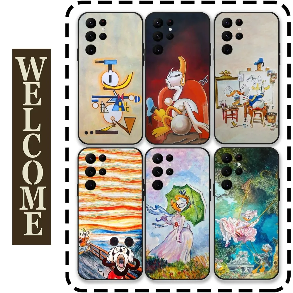 

Mickey's Friends Painting Phone Case for Samsung Galaxy S24 Ultra S22 S23 Ultra S21 S20 5G Protective Silicone TPU Funda