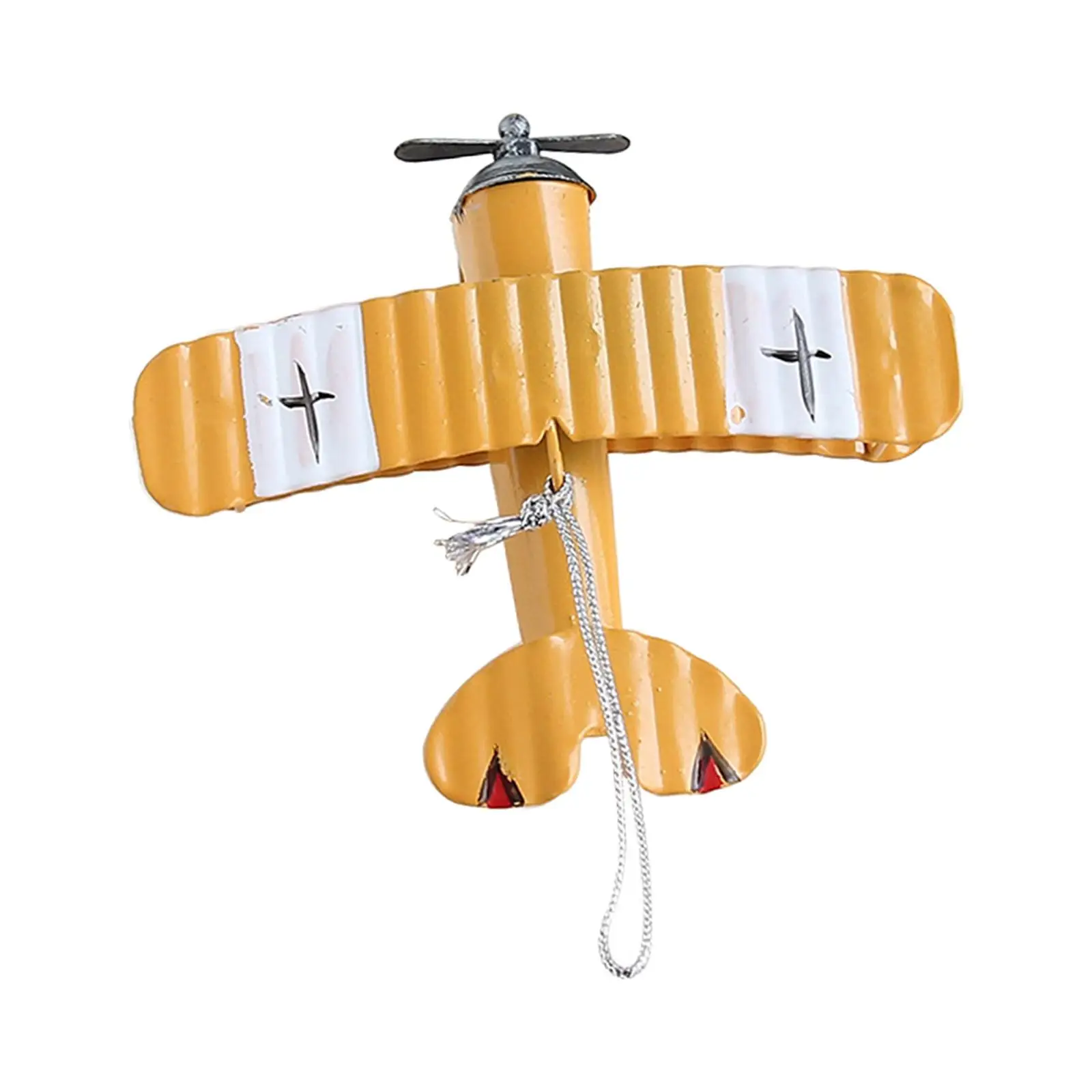 2X Retro Style Biplane Metal Model Ornament Souvenir Pendant Airplane Handicraft