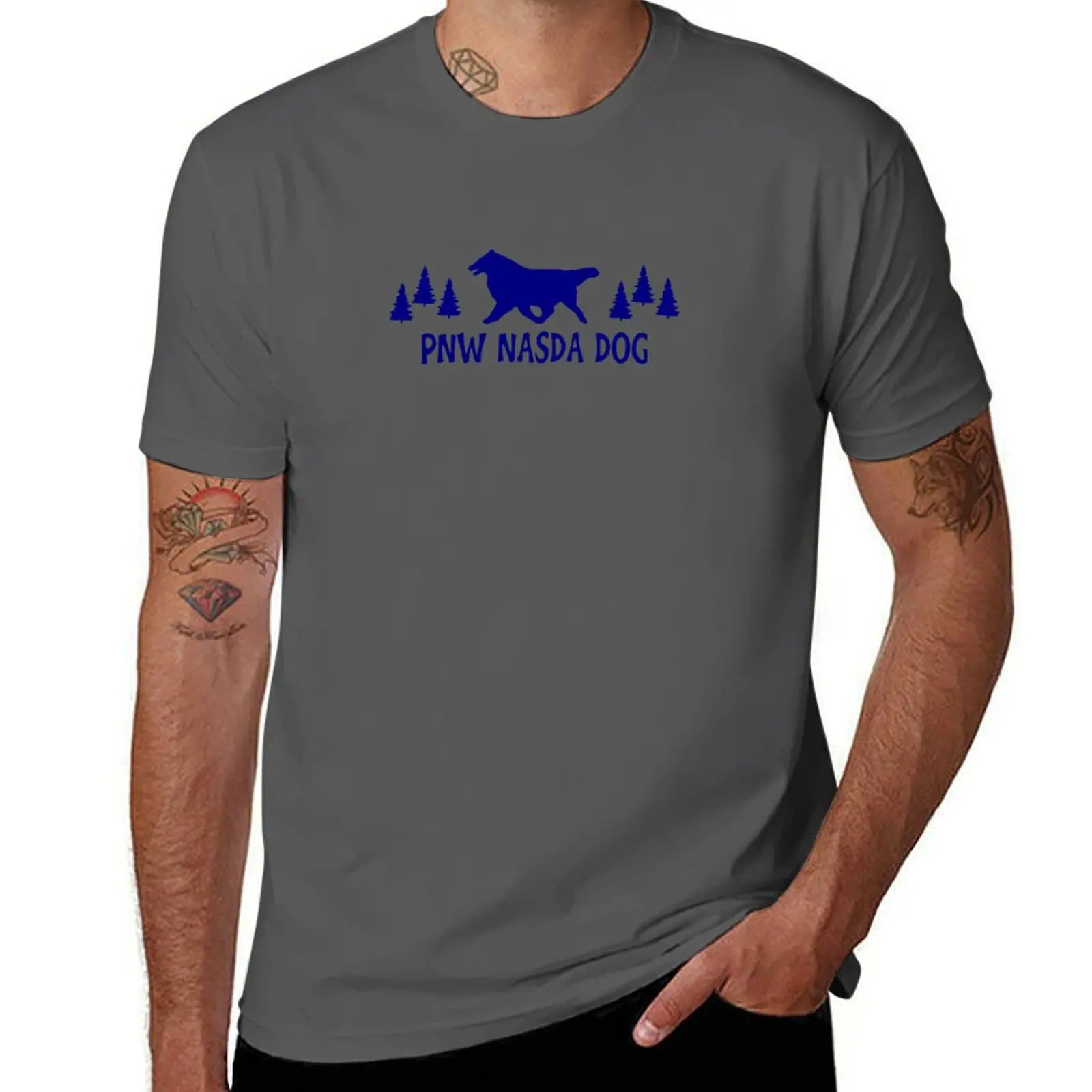 

PNW NASDA Dog Rough Collie in Navy T-Shirt Plus Size Non-Shrink T-Shirt