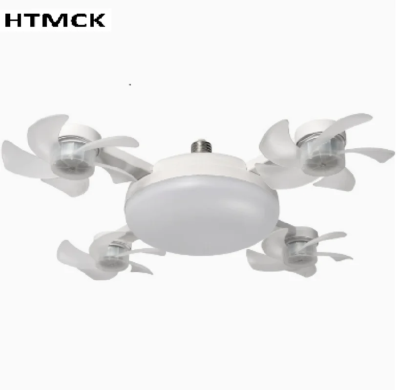 E27 Fan Light 2-in-1 60W  Drone Design Ceiling Fan Light with Remote Control AC85-265V Fan Lighting Bulb for Home Restaurant