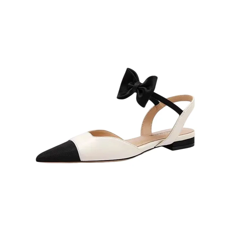 Xiao Xiang Feng Pointed Toe Japanese Mary Jane Bow Light Mouth Fashion Thin Heels 3cm Plus Size New Sandals