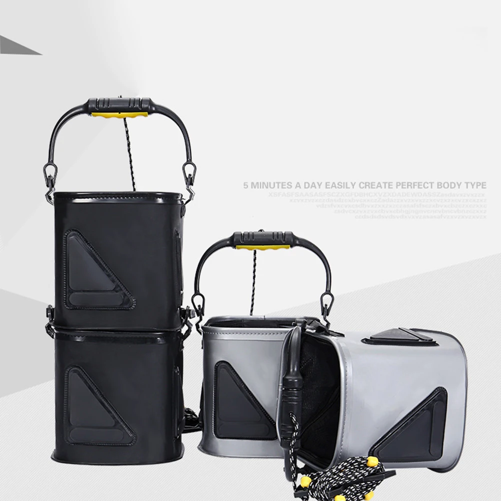 

Fishing Bucket Basin Lightweight Portable Waterproof EVA Material Multifunction Water Container Live Fish Bag Foldable Barrel