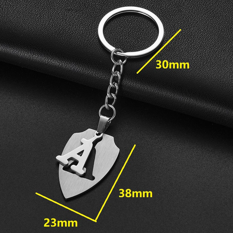 Creative Stainless Steel 26 Letters Key Chain Charm Couple Double-Deck Metal Initial Alphabet Keyrings for Handbag Pendant Gifts