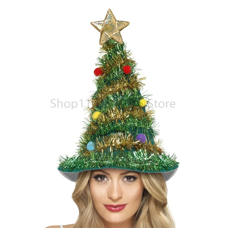 

Christmas Tree Hats for Adults Funny Santa Hat Xmas Holiday Party Costume New Year Decor Accessories