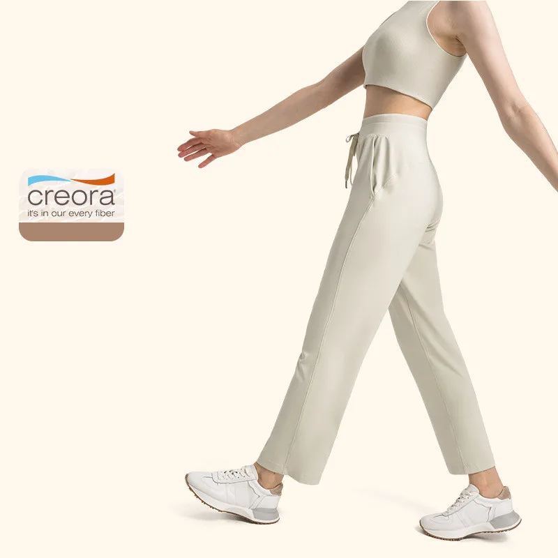 SHINBENE New Product Tummy Control Skin-friendly Straight Outerwear Casual Pants Fashion Running High Waist Pocket Yoga Pants