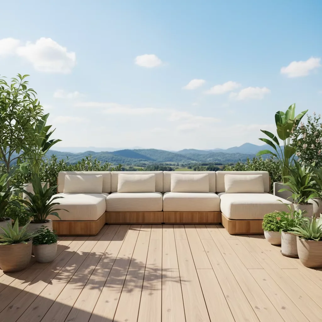 #Solid Wooden Furniture Patio Garden Sofas Sets Teak Furniture Outdoor Deep Seating Solid Wood Chaise Sofas