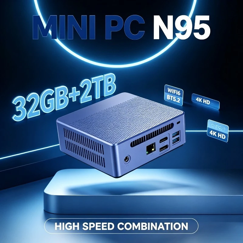New Hot Sale 12th Generation N95 Mini Host 4K Dual Screen Display Industrial Control Home Office Mini PC Microcomputer