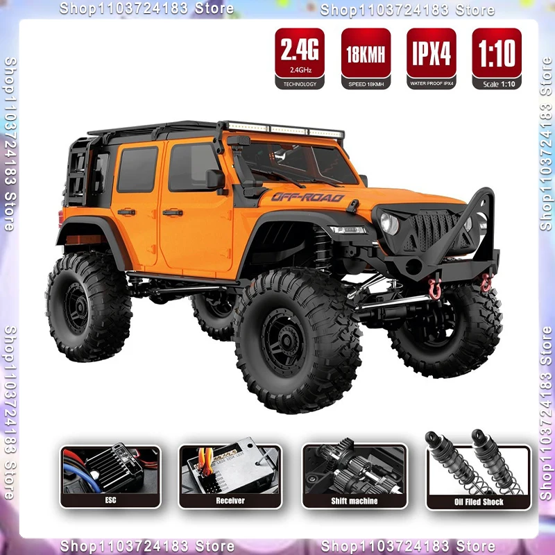 

1/10 Rc Car R1011 Rtr 2.4g 4wd Off-road Climbing Truck Crawler With Led Light Remote Control Vehicles Model Toys Boys Kids Gift