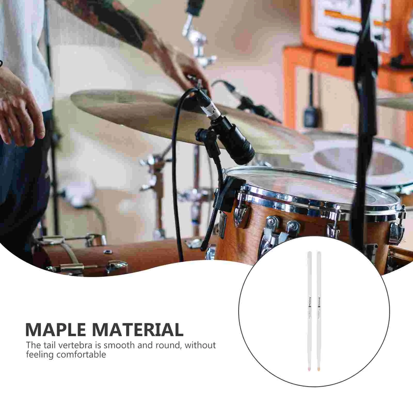 2 Pairs Maple Sticks Drumsticks Accessories Awesome Drumming for Beginners Percussion Instrument Tool Wood