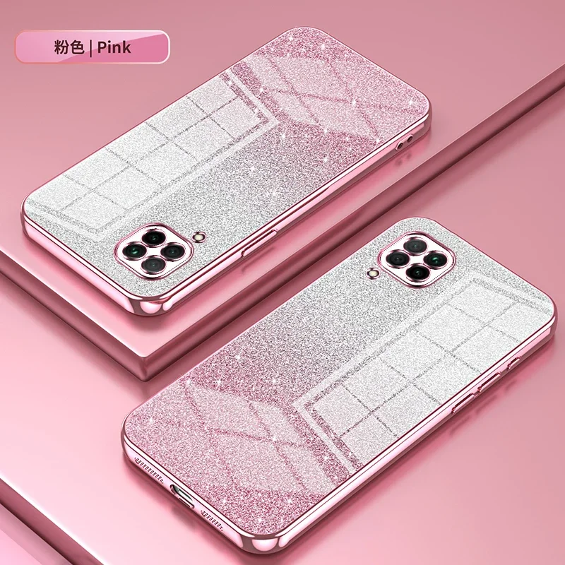 Glitter Plating Phone Case For Huawei P40 P30 P50 P60 P20 Pro Plus Lite Electroplated Silicone Soft TPU Back Cover