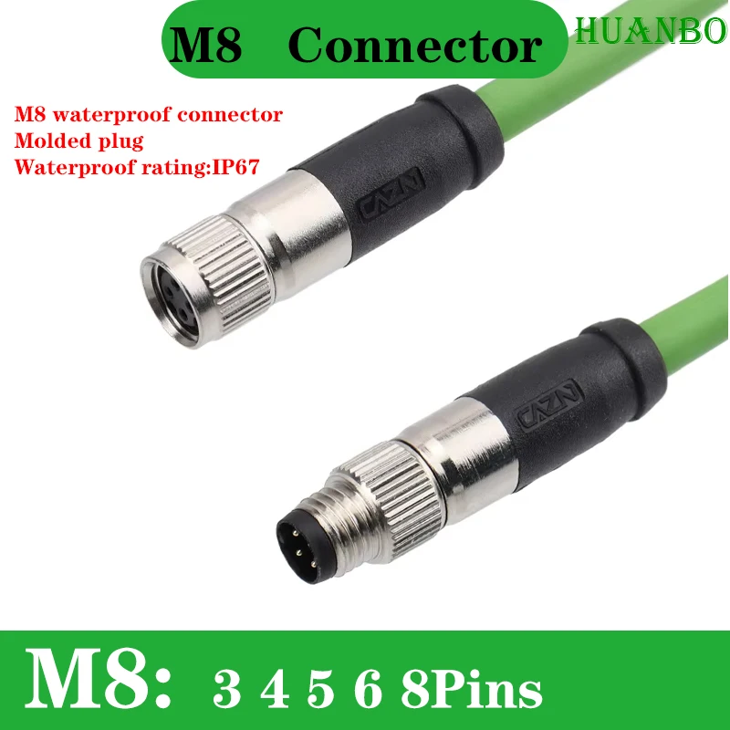 

1 Meters M8 to RJ45 D Coding PROFINET CAT5E 4 Pin Ethernet Cable Industrial Camera Male Female Double Ended Shielded Cordset