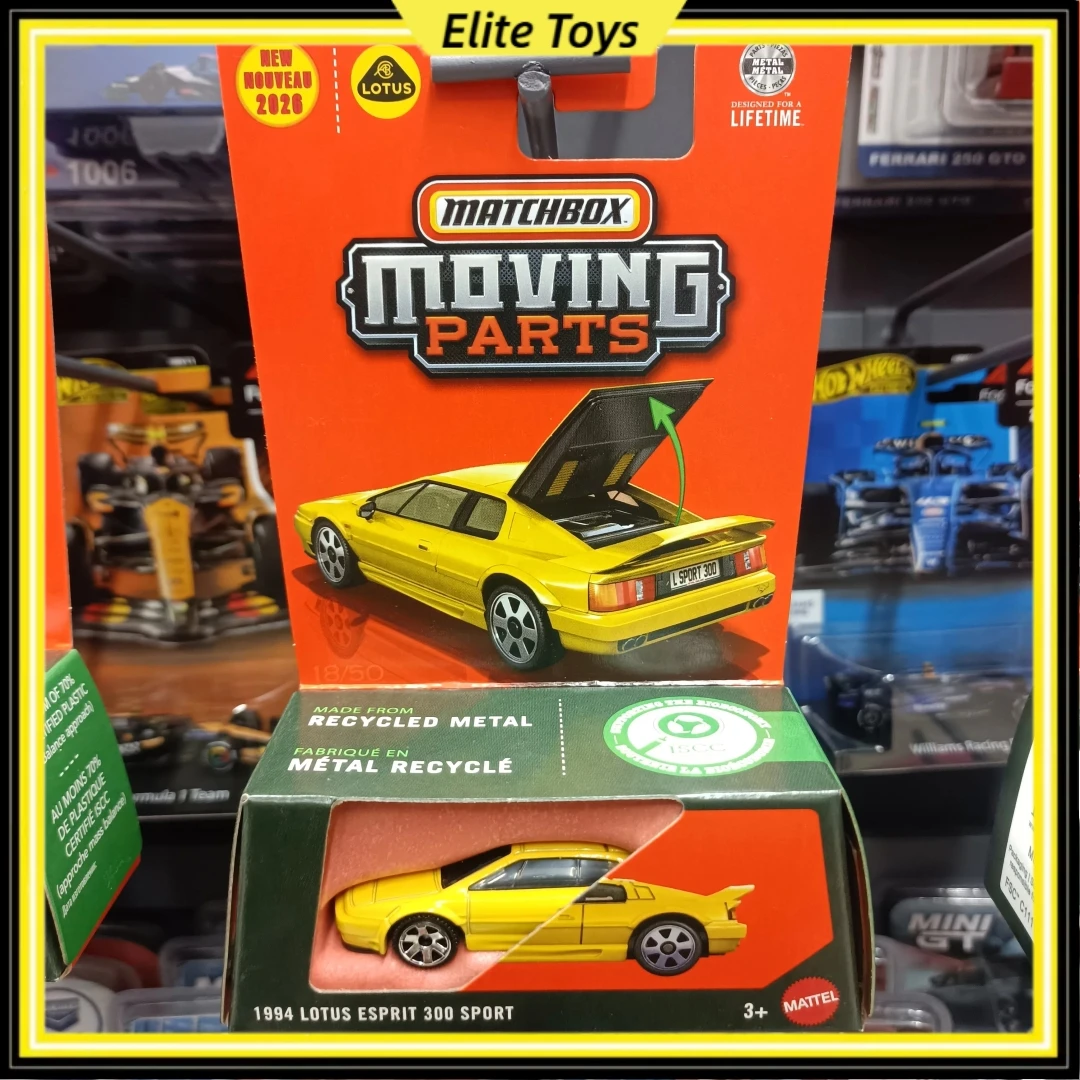 

Металлическая коллекционная модель автомобиля Matchbox Moving Parts 1994 Lotus Esprit 300 Sport FWD28, масштаб 1:64, игрушка-подарок для детей