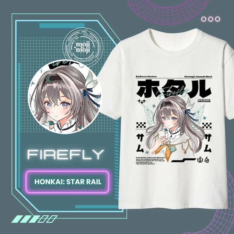 FIREFLY Honkai Star Rail Honkai: Star Rail T-shirt Firefly Merch Sam HSR Merch Gamer Shirt Gifts for Gamers Stellaron Hunter