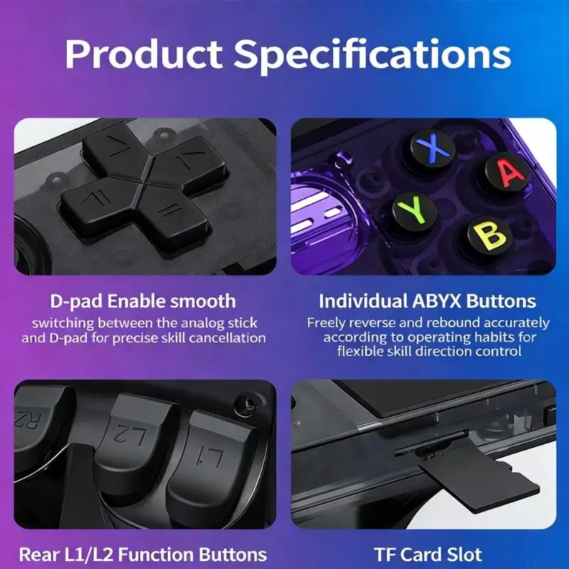 

B03F Long Batteries Life Portable Gaming Device with Ergonomic Design for Extended Comfortable Play During Travel and Outings