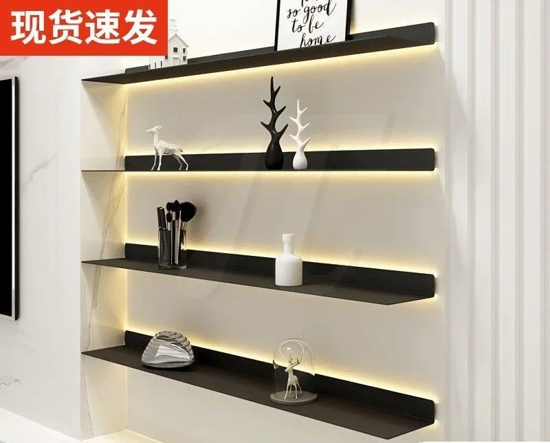 Luminous wall metal word baffle wall rack laminate living room creative simple modern wrought iron wall rack
