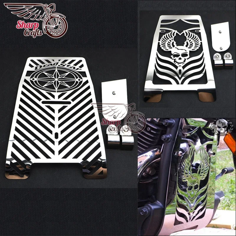 Motorcycle Skull Radiator Grill Cover Steel Cooler Guard Protector For YAMAHA Dragstar DS650 Vstar XVS650 Classic Custom 98-2017