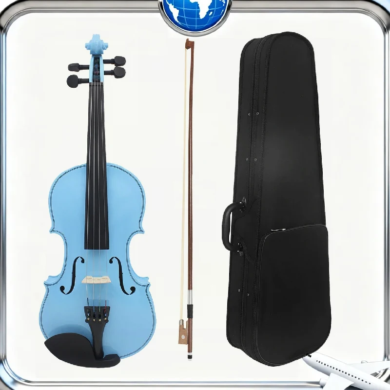

IRIN V-10 4/4 скрипка светло-голубой набор скрипок из цельного дерева с футляром смычок профессиональный струнный инструмент скрипка для практики