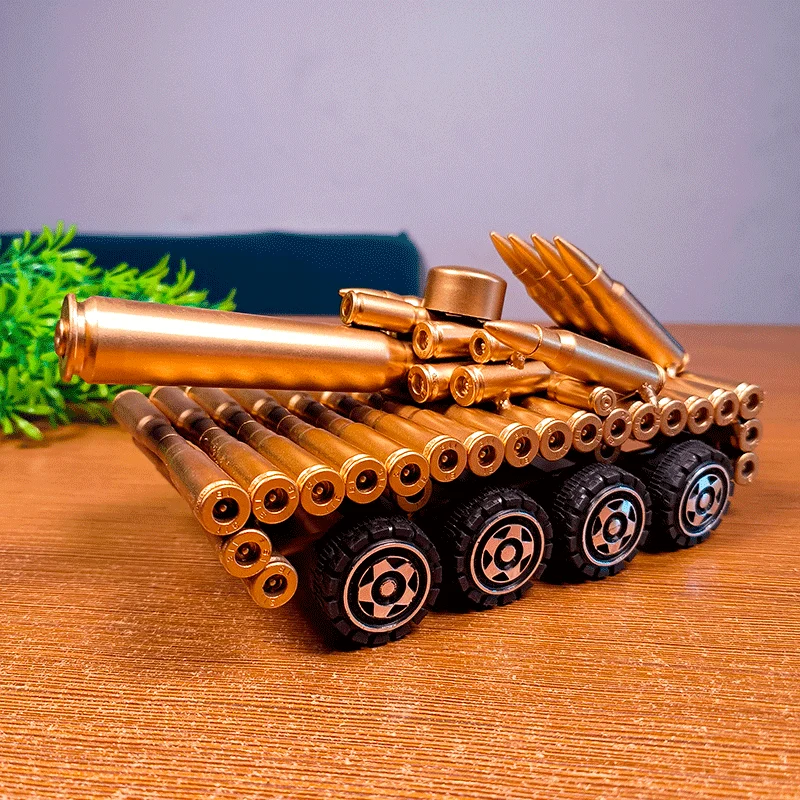 Metal handcrafts Wheels can be rotated  Eight-wheeled four-wheeled tank model  Veteran souvenirs  Office ornaments