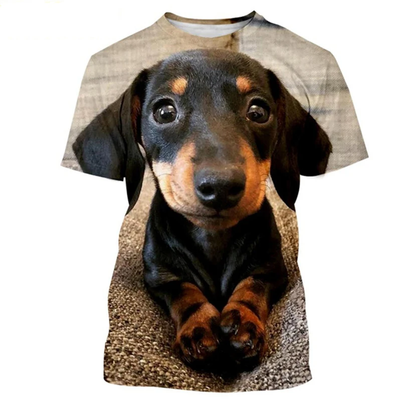 2023 Summer 3DHip Hop Animal Style Pattern Crew Neck T-Shirts Daily Leisure Clothing Comfortable Fibre Material Short Sleeve Top