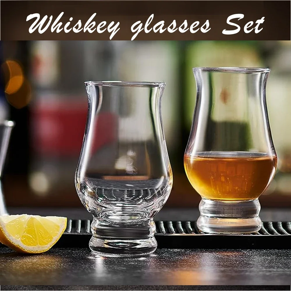 1/6PCS Whiskey Cup Transparent Lead Free Crystal Glass Whiskey Cup Set Glass Spirits Wine Glasses Scotch Drinking Glasses