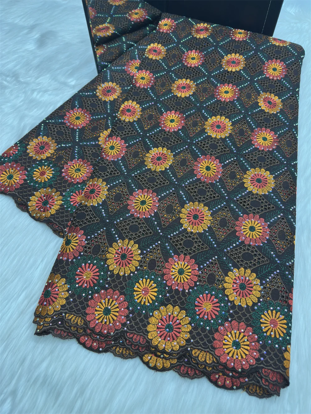 Nigerian Swiss Voile Lace Fabric With Stones Applique Stones Super Quality African fabric for women Wedding Dress Fabric M351-1