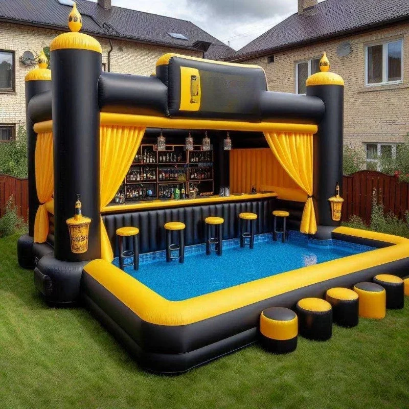 Outdoor Swimming Pool Inflatable Water Bar Tent Party Bar Tent Backyard Inflatable Pool Bar Tent