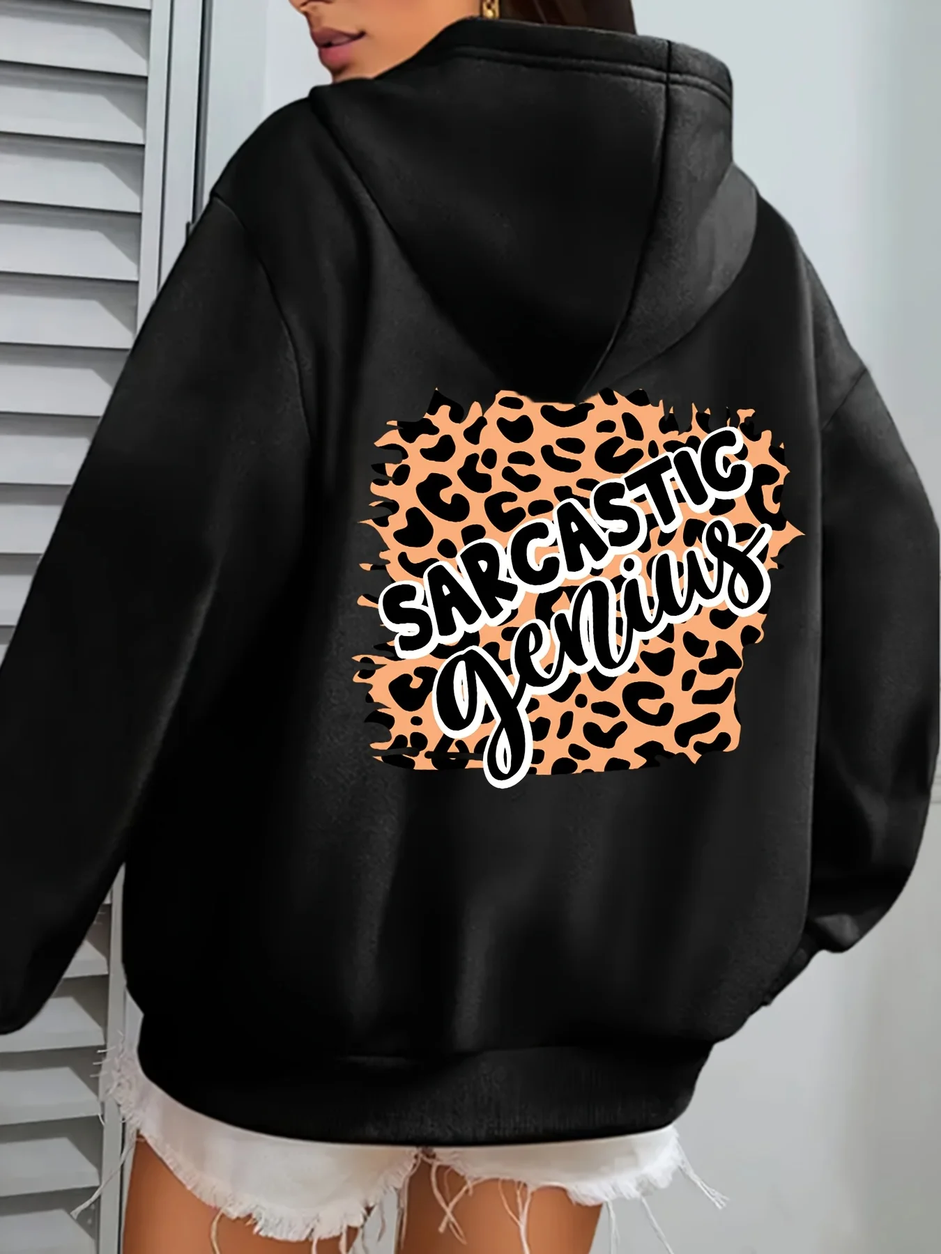 

Leopard Print Graphic Printing Autumn and Winter Pure Cotton Men's and Women's Hoodies Casual Outdoor Street Sports Training