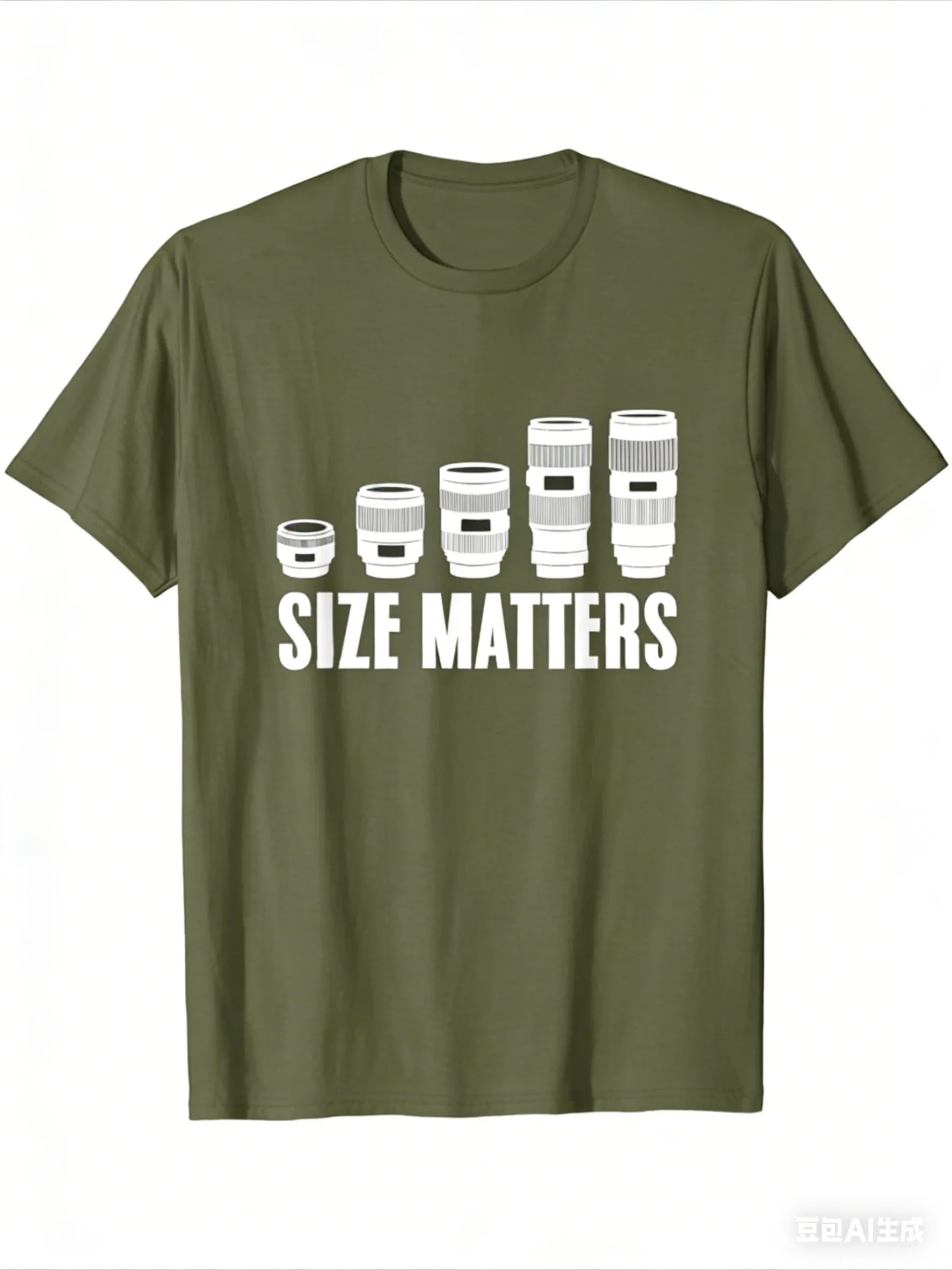 Popular Men's Fun Photographer T-shirt Size Important Camera Lens Pattern T-shirt