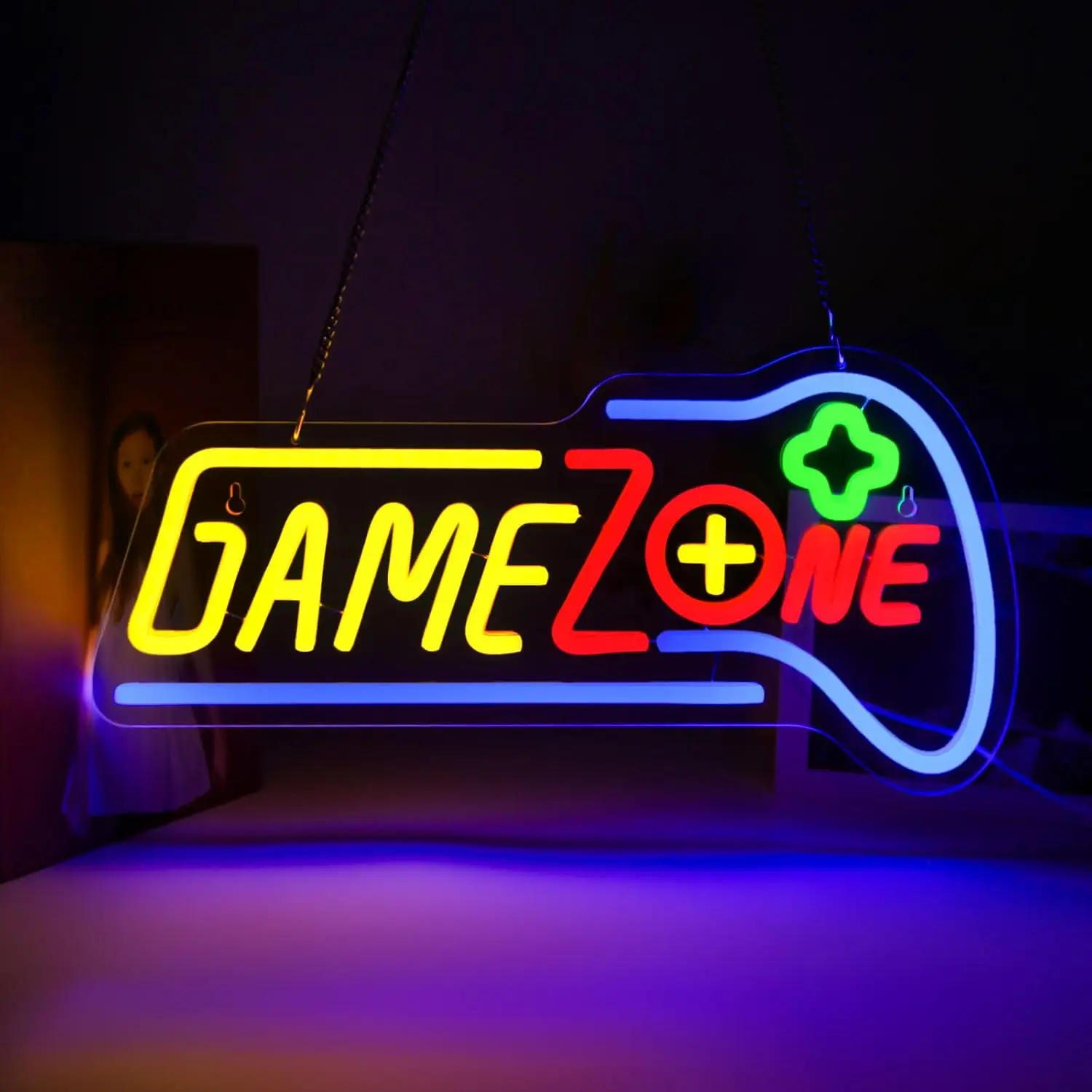 

Game Zone Неоновая вывеска USB с регулируемой яркостью Светодиодный неоновый свет для вечеринки, бара, игровой комнаты, украшение для дома, спальни, personnalisé, подарок, ночник