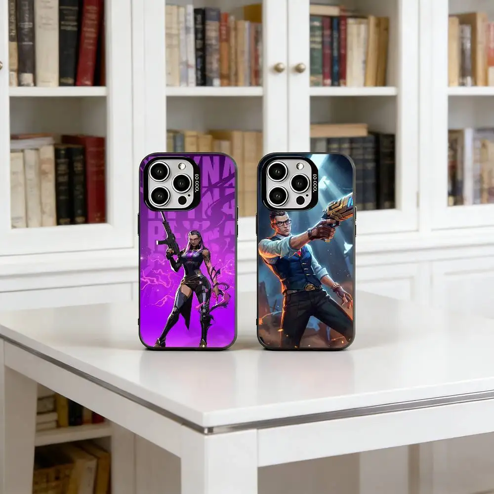 Valorant Phone Case For iPhone 17,16,15,14,13,12,11 Plus,Pro Max,XS,Colorful Silver Phone case Funda Cover